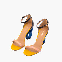 Load image into Gallery viewer, The Helix Heel Rose Gold Leather Women Sandal