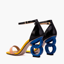 Load image into Gallery viewer, The Helix Heel Rose Gold Leather Women Sandal