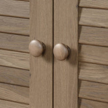 Load image into Gallery viewer, Farmhouse Armoire Storage Cabinet w/ Louver Doors in Light Brown Oak Wood Finish