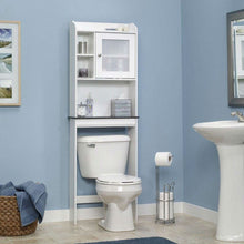 Load image into Gallery viewer, White Space Saving Over Toilet Bathroom Cabinet with 2 Adjustable Shelves