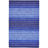 8' x 11' Striped Hand-Tufted Wool/Cotton Blue Area Rug