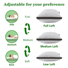 Load image into Gallery viewer, Set of 2 Standard Shredded Memory Foam Polyester Pillow with Removeable Cover