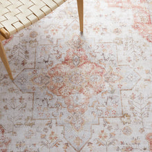 Load image into Gallery viewer, 3 ft. x 5 ft. Traditional Persian Style Washable Boho Light Grey Red Area Rug