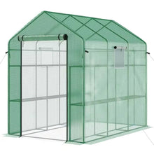 Load image into Gallery viewer, 7 ft x 4.7 ft Oudoor Greenhouse with Steel Frame and Green PE Cover