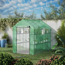 Load image into Gallery viewer, 7 ft x 4.7 ft Oudoor Greenhouse with Steel Frame and Green PE Cover