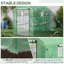 Load image into Gallery viewer, 7 ft x 4.7 ft Oudoor Greenhouse with Steel Frame and Green PE Cover