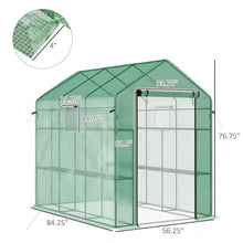 Load image into Gallery viewer, 7 ft x 4.7 ft Oudoor Greenhouse with Steel Frame and Green PE Cover