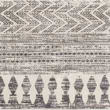 Load image into Gallery viewer, 8-ft. x 10-ft. Grey Ivory Chevron Stripe Geometric Boho Style Area Rug