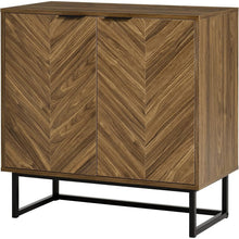 Load image into Gallery viewer, Modern Entryway Sideboard Buffet Dining Storage Cabinet in Walnut Wood Finish