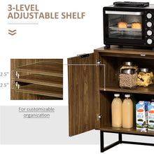 Load image into Gallery viewer, Modern Entryway Sideboard Buffet Dining Storage Cabinet in Walnut Wood Finish