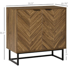 Load image into Gallery viewer, Modern Entryway Sideboard Buffet Dining Storage Cabinet in Walnut Wood Finish