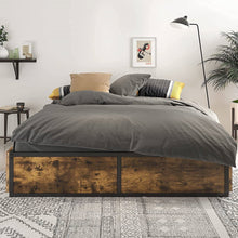 Load image into Gallery viewer, Queen Metal Wood Platform Bed Frame with 4 Storage Drawers - 800 lbs Max Weight
