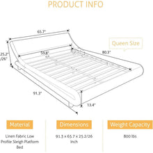 Load image into Gallery viewer, Queen Modern Black Faux Leather Upholstered Platform Bed Frame with Headboard