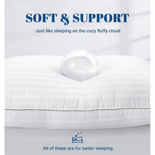 Load image into Gallery viewer, Set of 2 Machine Washable Down Alternative Bed Pillow with Cotton Cover - Queen
