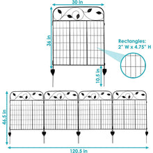 Load image into Gallery viewer, 4 Pack Steel Foldable Garden Fence Floral Staked Trellis Panel Animal Barrier