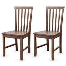 Load image into Gallery viewer, Set of 2 Solid Wood Armless Mission Style Dining Chairs in Walnut Brown Finish