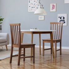 Load image into Gallery viewer, Set of 2 Solid Wood Armless Mission Style Dining Chairs in Walnut Brown Finish