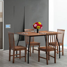 Load image into Gallery viewer, Set of 2 Solid Wood Armless Mission Style Dining Chairs in Walnut Brown Finish