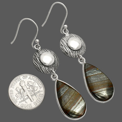 Natural Iron Tiger Eye Earrings E-1077 SDE84291