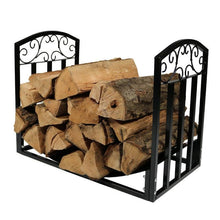 Load image into Gallery viewer, Black Metal Indoor Outdoor 2-Ft Firewood Holder Log Rack