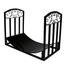 Load image into Gallery viewer, Black Metal Indoor Outdoor 2-Ft Firewood Holder Log Rack