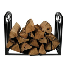 Load image into Gallery viewer, Black Metal Indoor Outdoor 2-Ft Firewood Holder Log Rack