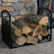 Load image into Gallery viewer, Black Metal Indoor Outdoor 2-Ft Firewood Holder Log Rack
