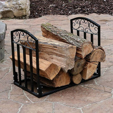 Load image into Gallery viewer, Black Metal Indoor Outdoor 2-Ft Firewood Holder Log Rack
