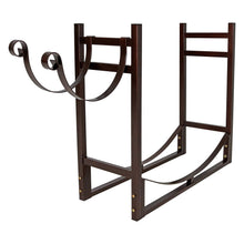 Load image into Gallery viewer, Bronze Metal Indoor/Outdoor Firewood Log Rack with Removeable Kindle Holder