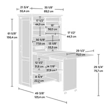 Load image into Gallery viewer, Armoire with Drop Leaf Computer Desk Craft Table in Dark Brown Wood Finish