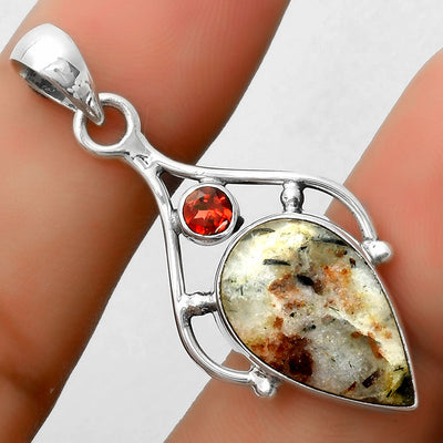 Natural Astrophyllite Russia & Garnet Pendant P-1575 SDP113513