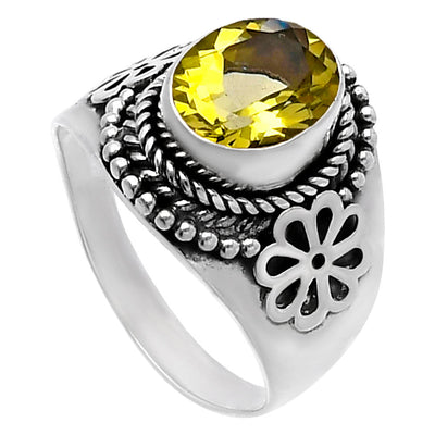 Natural Lemon Quartz Ring size-9 R-1541 SDR224628
