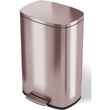 Load image into Gallery viewer, 13-Gallon Copper Rose Gold Stainless Steel Step Trash Can with Deodorizer Filter