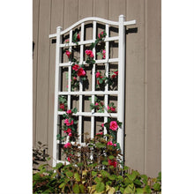 Load image into Gallery viewer, 75-inch Outdoor White Vinyl Garden Plant Trellis with Ground Anchors