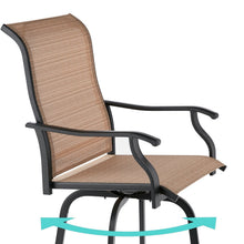 Load image into Gallery viewer, Set of 2 Tan All-Weather Mesh Swivel Barstools
