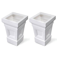 Load image into Gallery viewer, Set of 2 - 24 inch High Self Watering Planter Box in White Plastic Resin