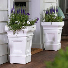 Load image into Gallery viewer, Set of 2 - 24 inch High Self Watering Planter Box in White Plastic Resin