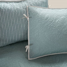 Load image into Gallery viewer, 6-Piece Farmhouse Quilted Seafoam Blue Green Teal Reversible Daybed Cover Set