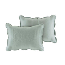 Load image into Gallery viewer, Full/Queen size 3-Piece Reversible Scalloped Edges Microfiber Quilt Set in Seafoam