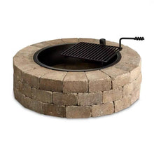 Load image into Gallery viewer, 48-in Outdoor Round Concrete Block Stone Fire Pit Kit with Cooking Grill Grate