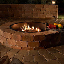 Load image into Gallery viewer, 48-in Outdoor Round Concrete Block Stone Fire Pit Kit with Cooking Grill Grate