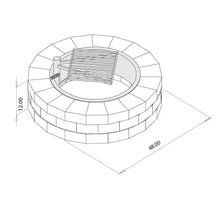 Load image into Gallery viewer, 48-in Outdoor Round Concrete Block Stone Fire Pit Kit with Cooking Grill Grate