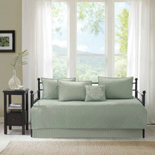 Load image into Gallery viewer, 6-Piece Country Cottage Quilted Seafoam Green Reversible Daybed Cover Set