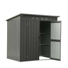 Load image into Gallery viewer, Outdoor Black Galvanized Steel Metal Storage Shed - 6ft. x 4 ft.