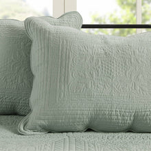 Load image into Gallery viewer, 6-Piece Farmhouse Seafoam Green Daybed Cover Bedding Set with Scalloped Edges