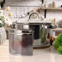 Load image into Gallery viewer, Stainless Steel 4-Quart Dutch Oven with 3-Section Dividers and Lid