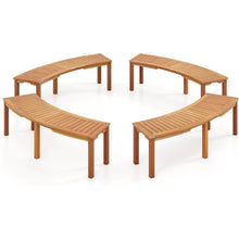 Load image into Gallery viewer, Set of 4 - Outdoor Curved Backless Garden Bench - Around Tree Table or Fire Pit