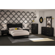 Load image into Gallery viewer, Modern 5-Drawer Bedroom Chest in Black Wood Finish