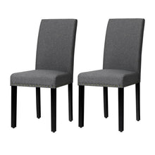 Load image into Gallery viewer, Set of 2 Grey Linen Upholstered Nailhead Dining Chair - 330 lbs. Weight Capacity
