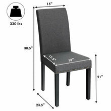 Load image into Gallery viewer, Set of 2 Grey Linen Upholstered Nailhead Dining Chair - 330 lbs. Weight Capacity